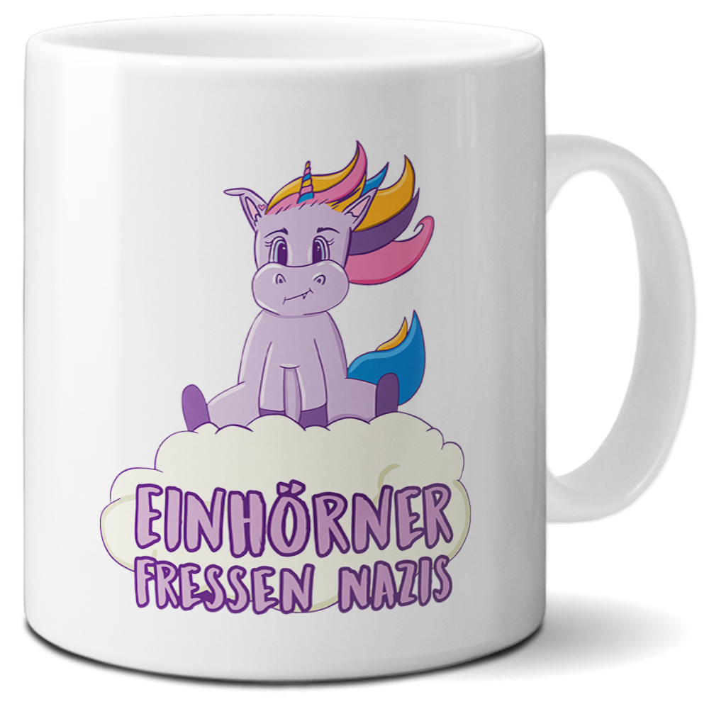Tasse »Einhörner fressen Nazis«