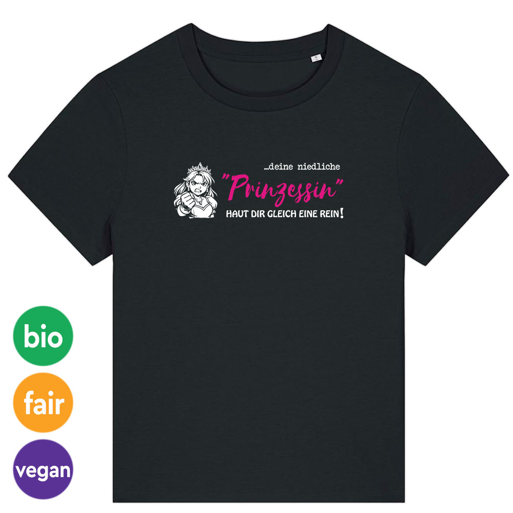Damen-Shirt »Niedliche Prinzessin« XS schwarz